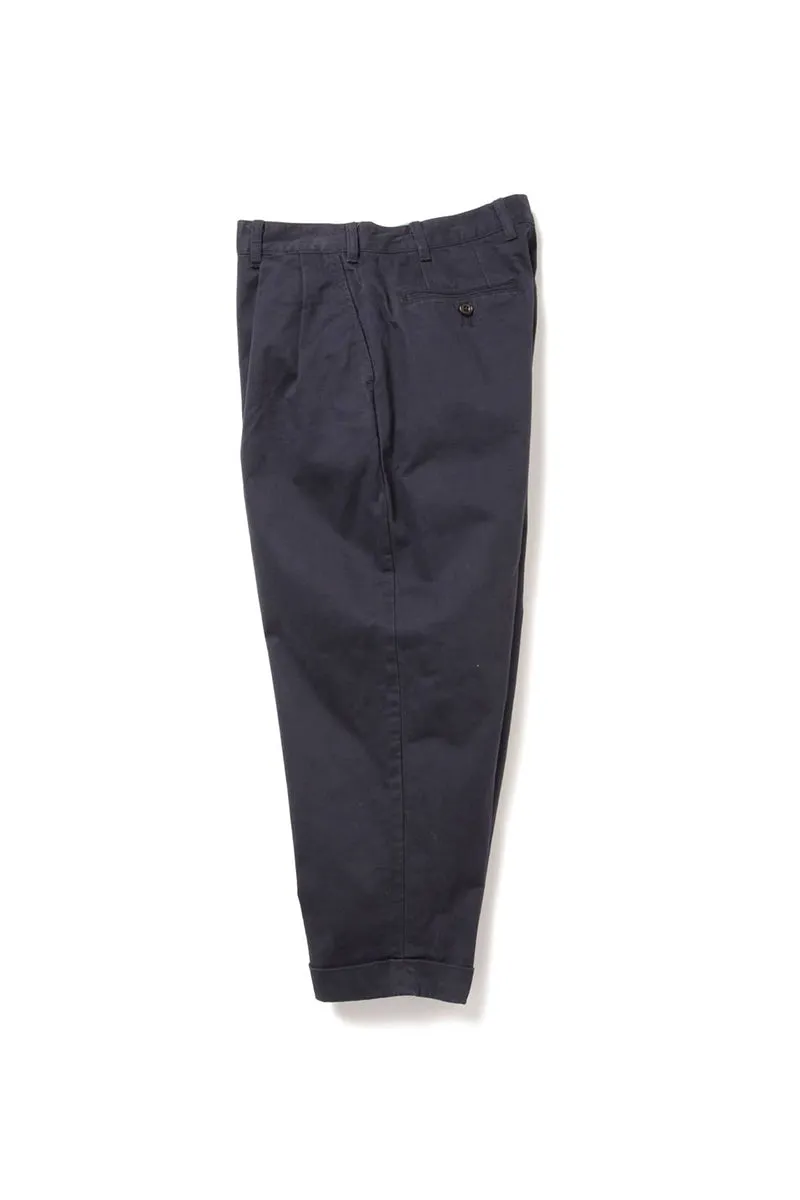 2 Pleats Twill Pant - Navy