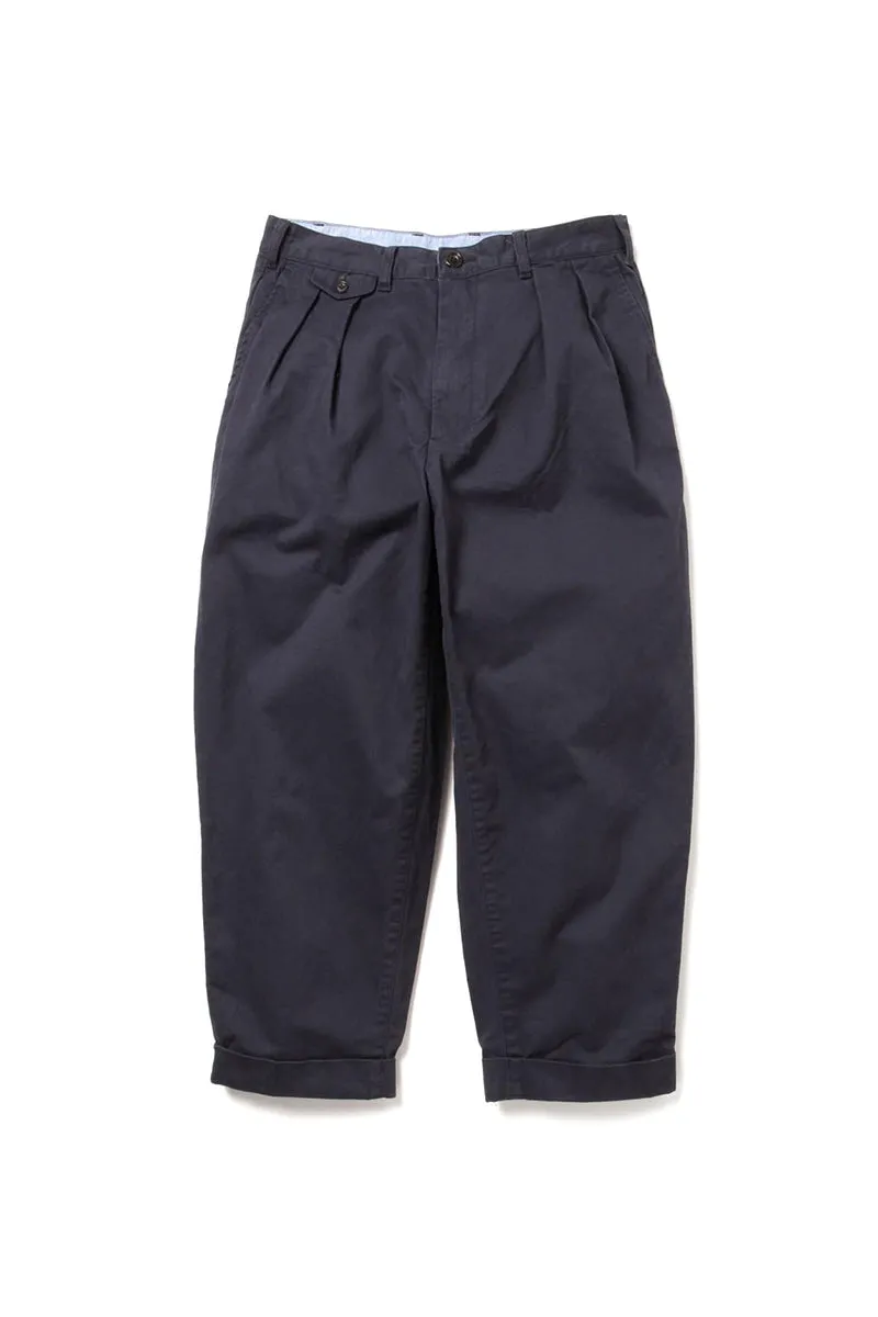 2 Pleats Twill Pant - Navy