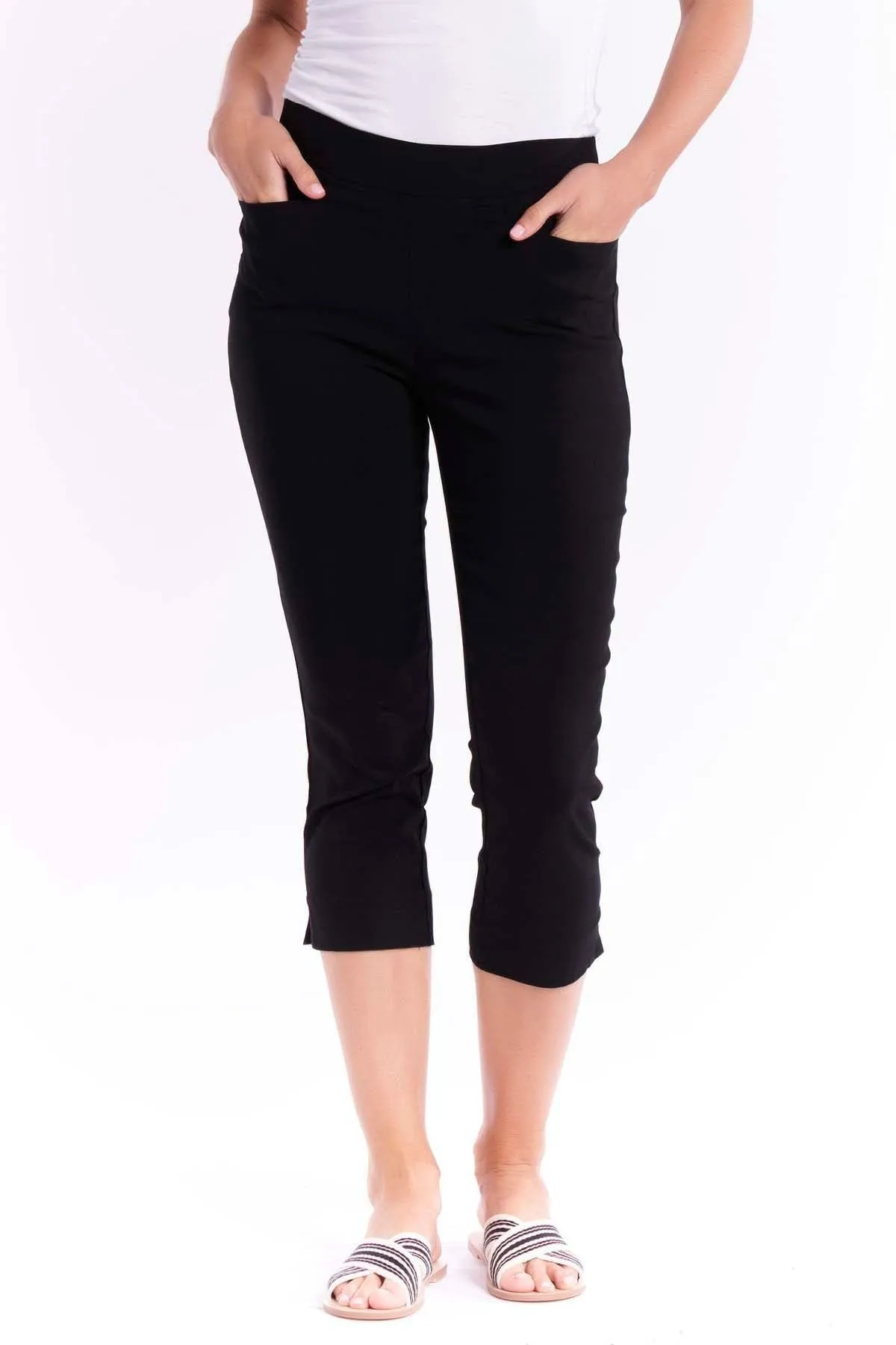 Betty Basics Crop Bengaline Pant in Black