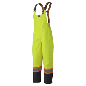 Bib Pants - Pioneer Hi-Viz Waterproof Safety Bib Pants 300D Ripstop PU Coated Poly Lined, 5405