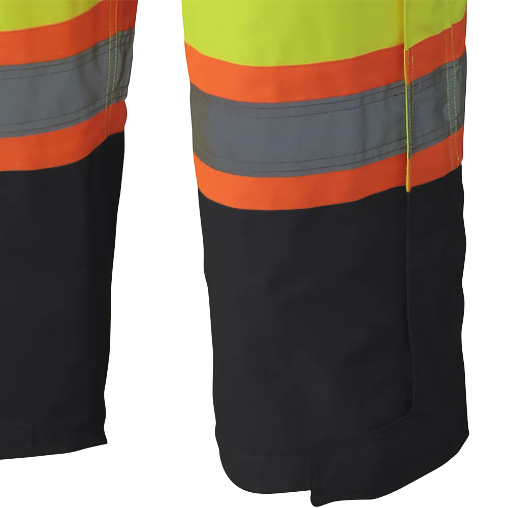 Bib Pants - Pioneer Hi-Viz Waterproof Safety Bib Pants 300D Ripstop PU Coated Poly Lined, 5405