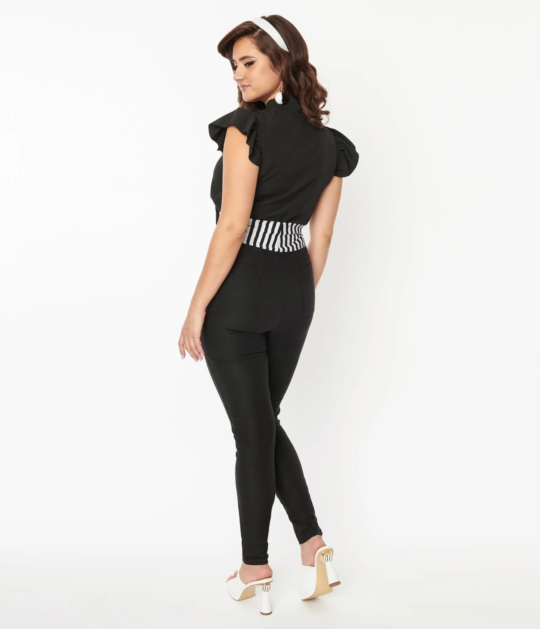 Black & Striped Contrast Showtime Pants