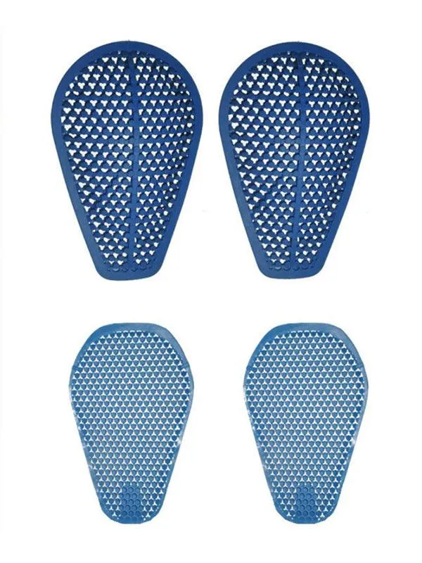 Blue Silicone Motorcycle Protective Pads - Lightweight, Breathable Knee and Hip Protectors