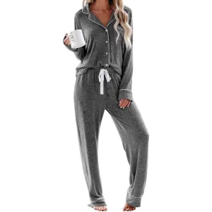 Button Down Long Sleeve Pajama Set