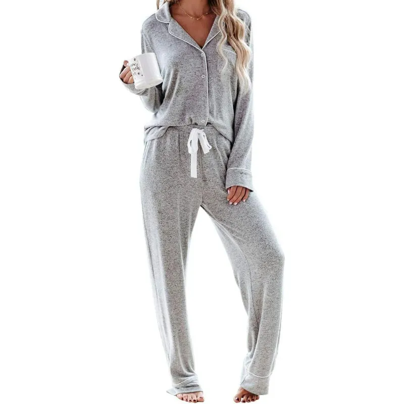 Button Down Long Sleeve Pajama Set