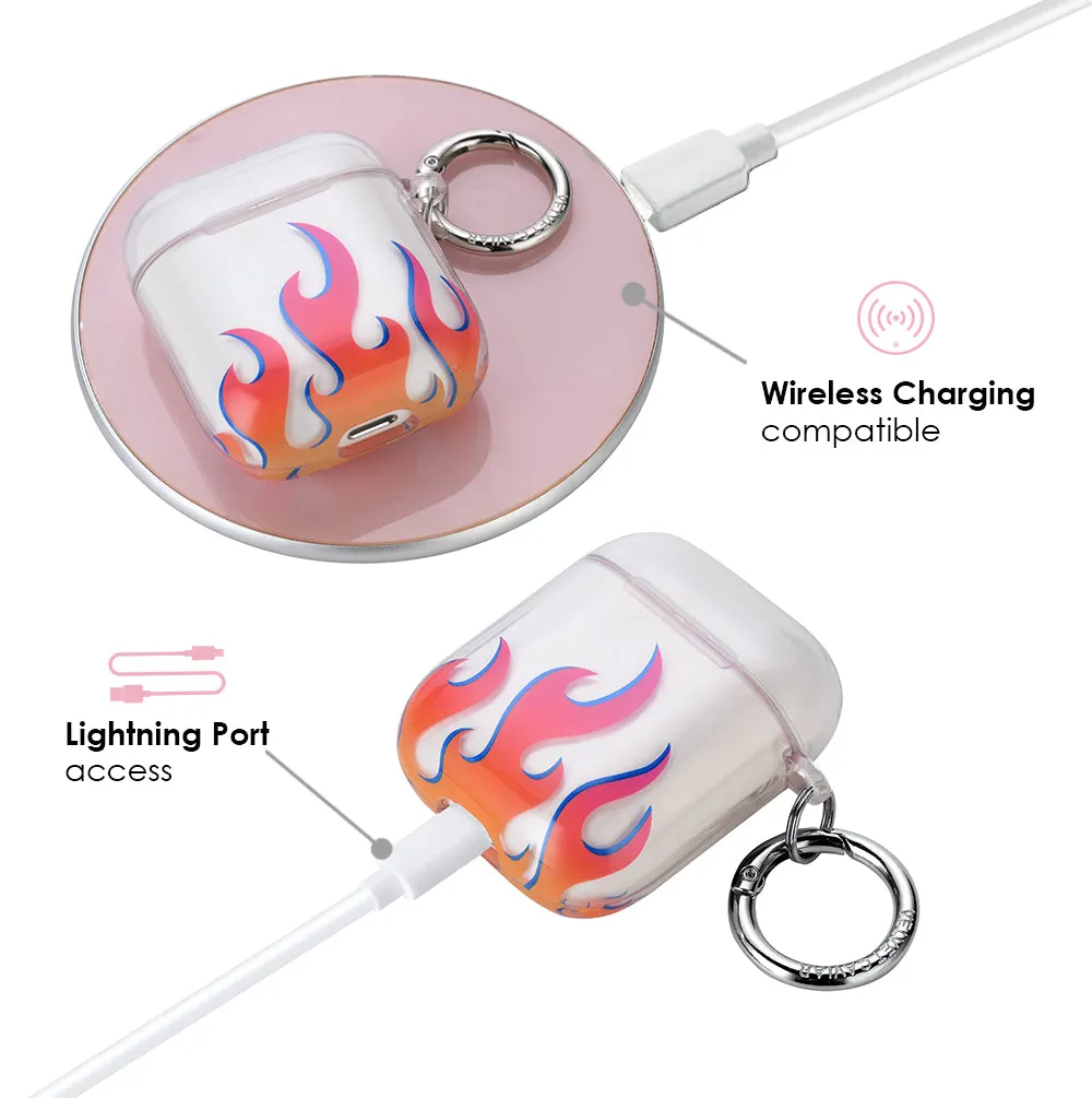 Clear Flames Airpods Case