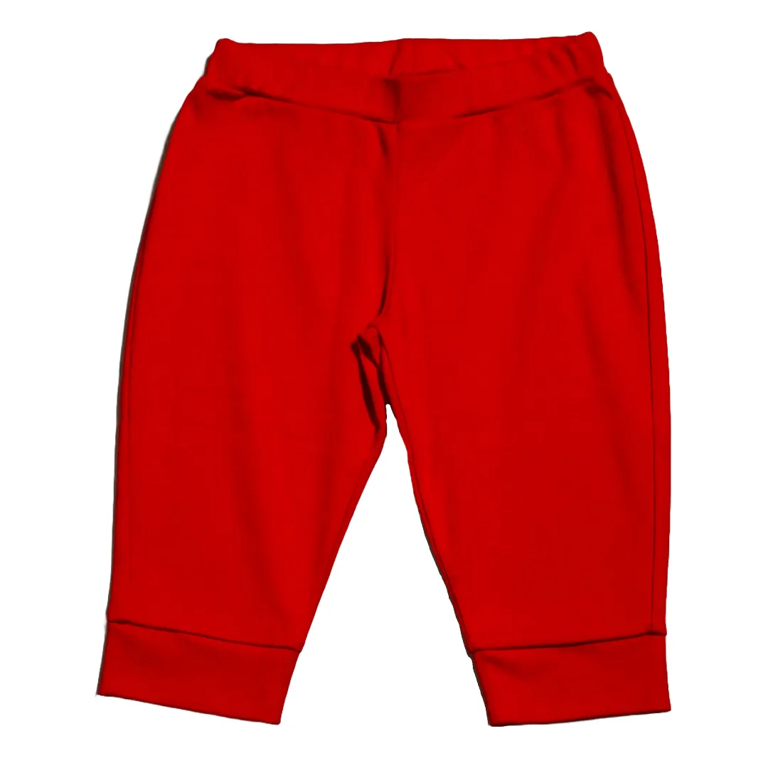 Cotton Jogger Pants in Engine Red