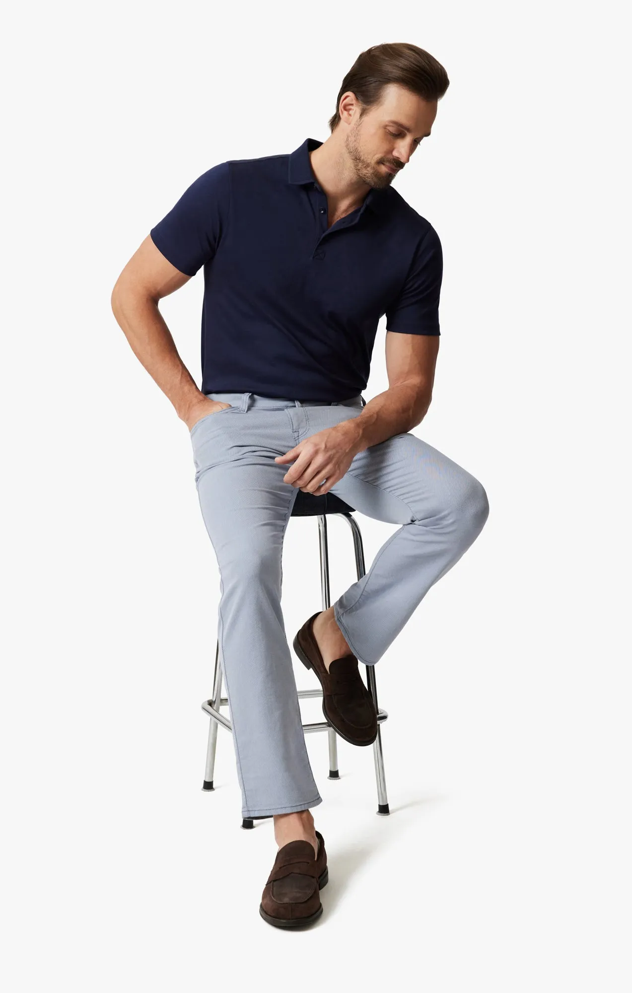 Courage Straight Leg Pants In Blue Refined Twill