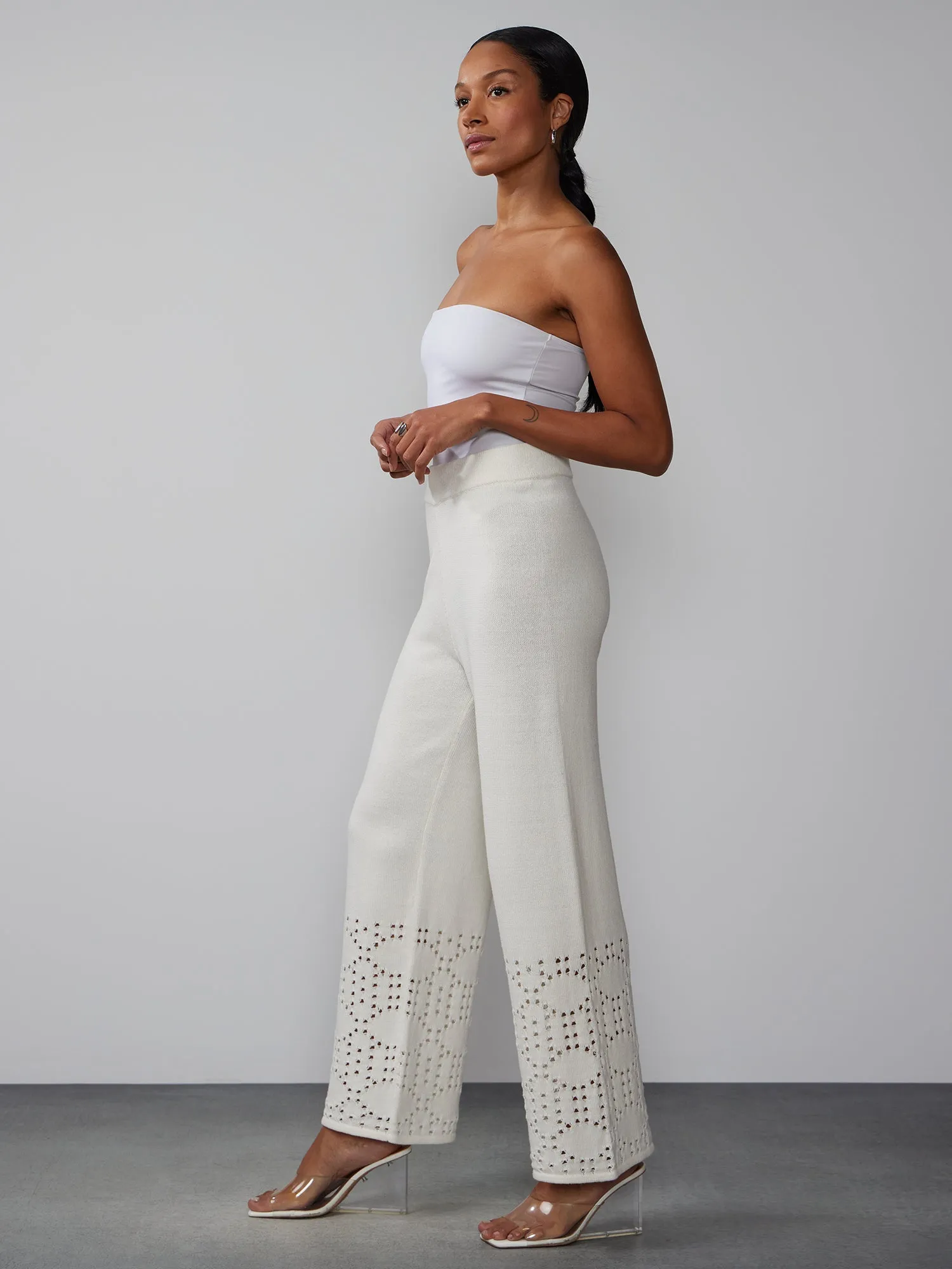 Crochet Border Sweater Pant