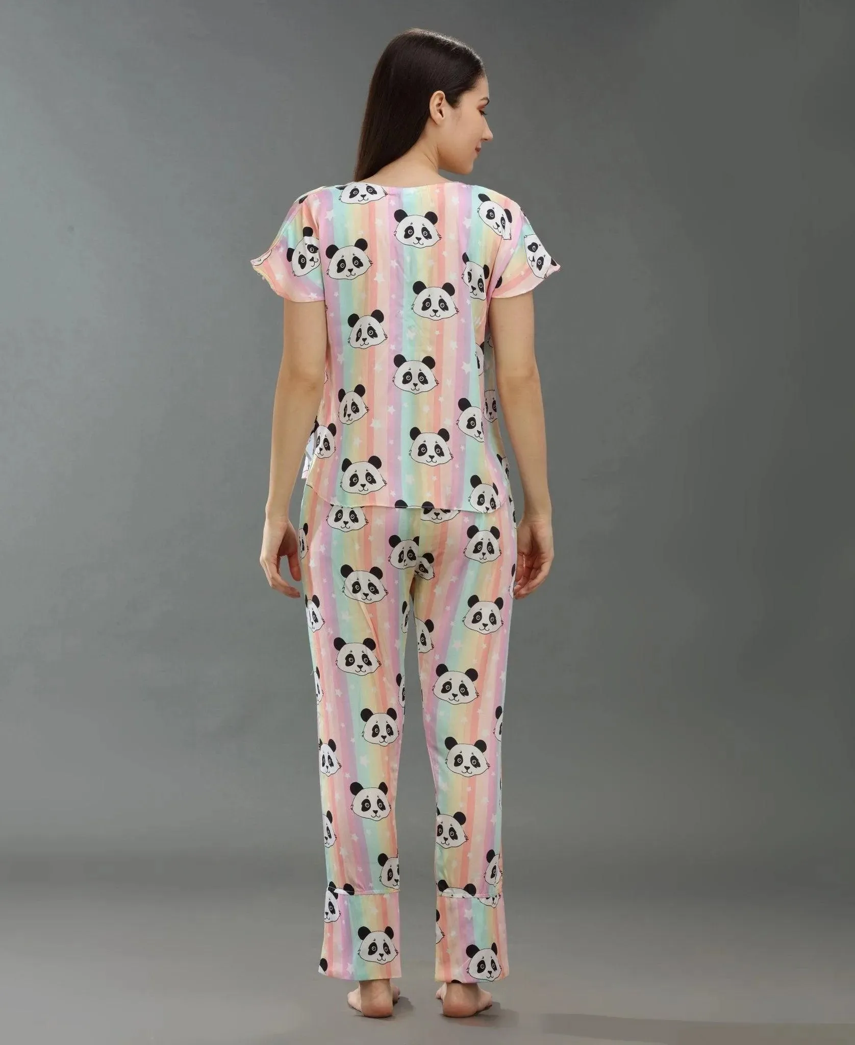 Cute Panda Print Night Suit