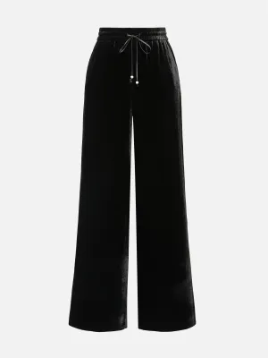 EP YAYING Stretch Velvet Wide-Leg Pants