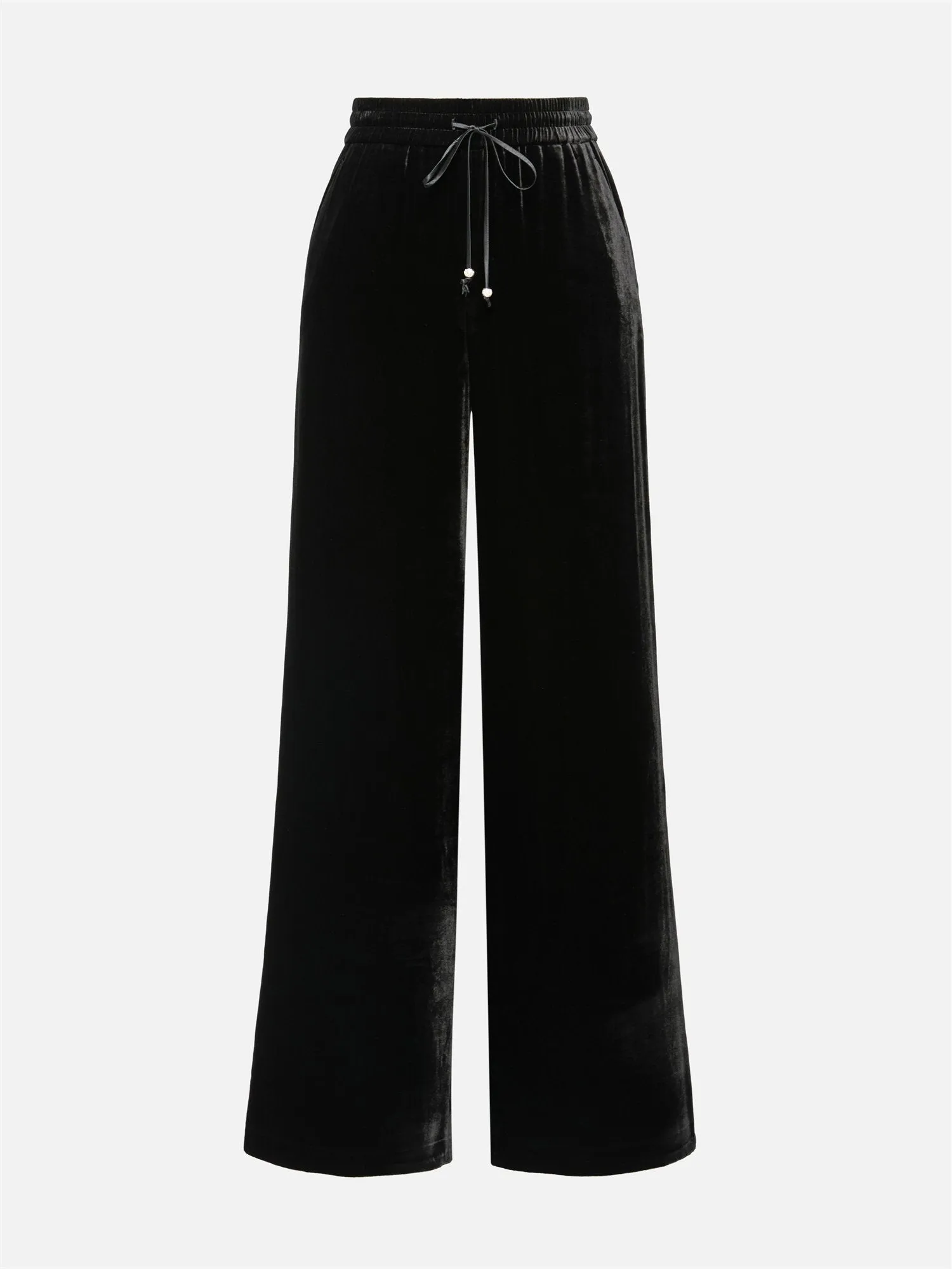 EP YAYING Stretch Velvet Wide-Leg Pants