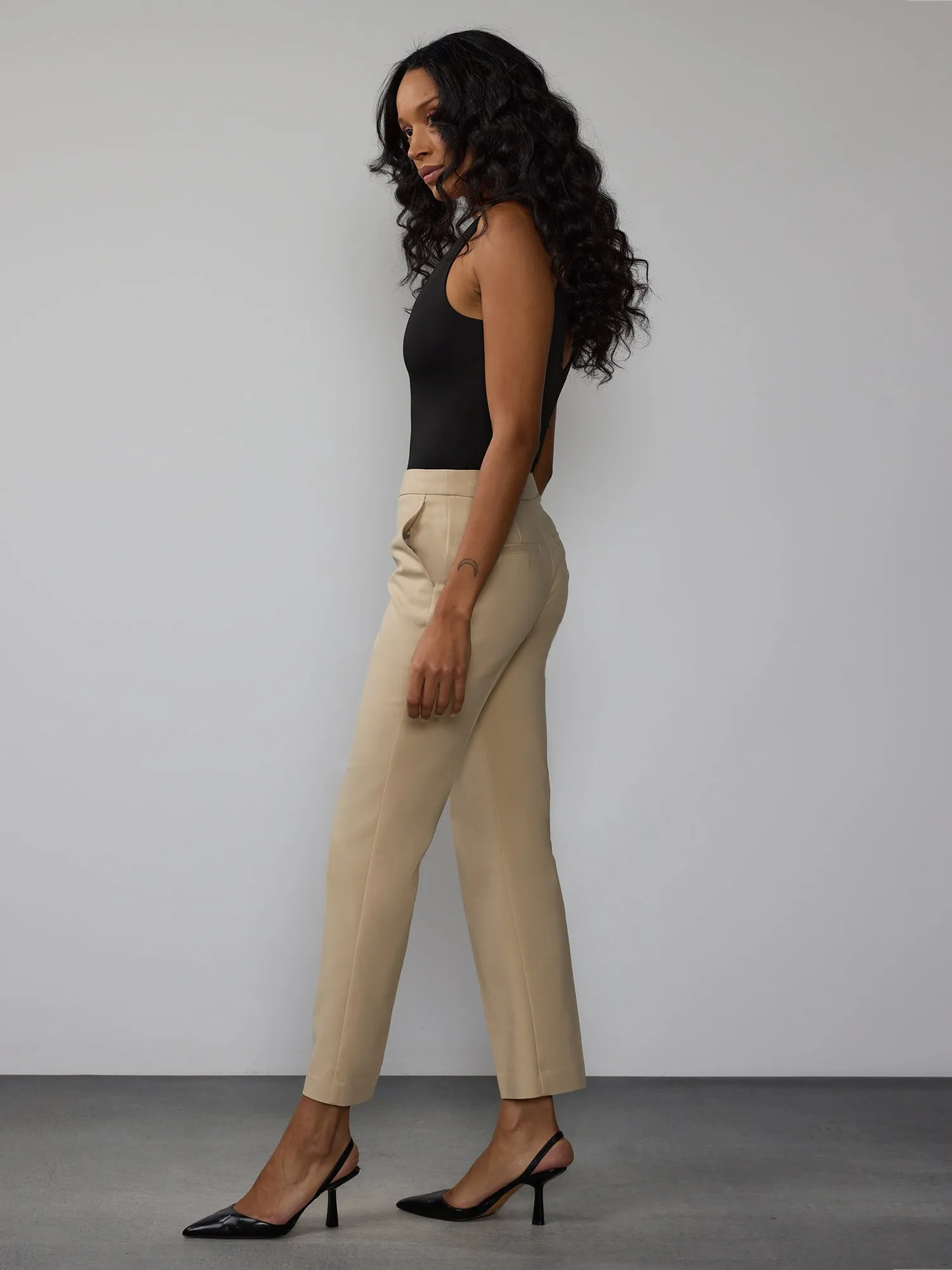 Essential High Rise Straight Leg Classic Suit Pant