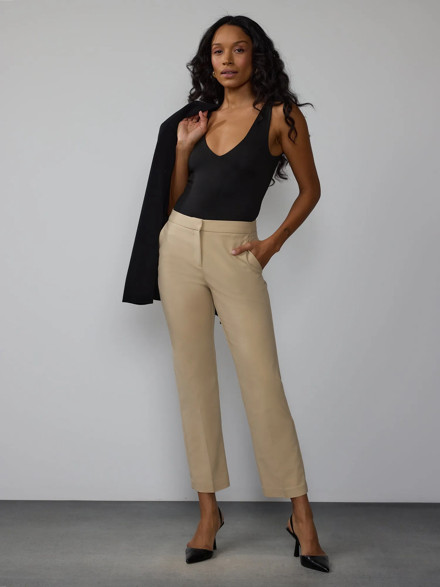 Essential High Rise Straight Leg Classic Suit Pant