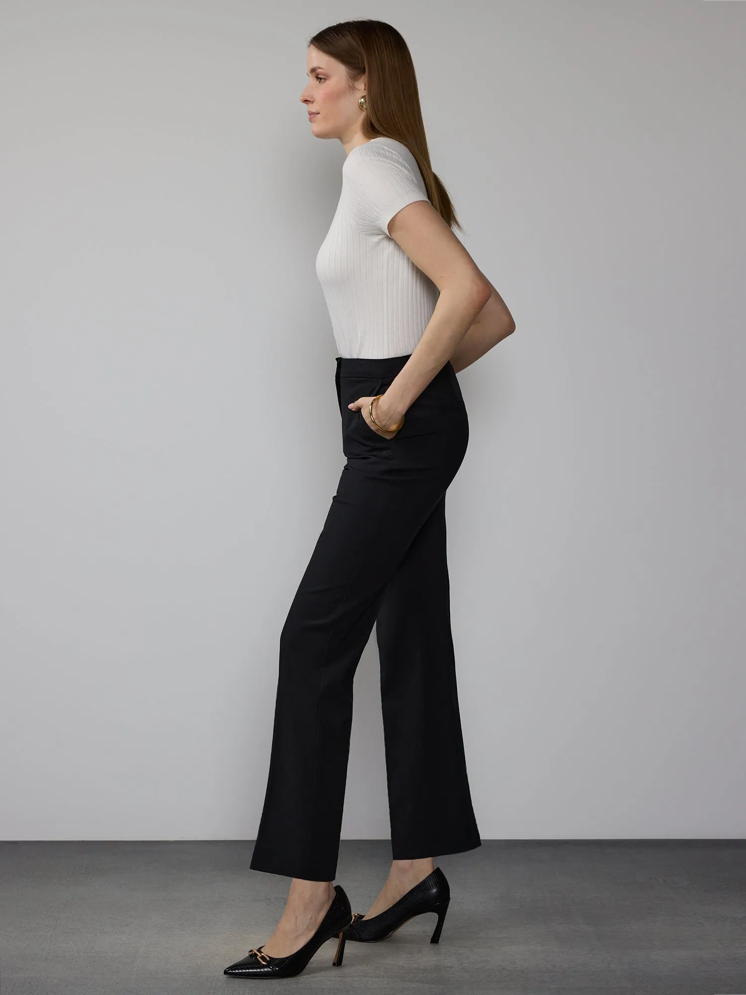 Essential High Rise Straight Leg Classic Suit Pant