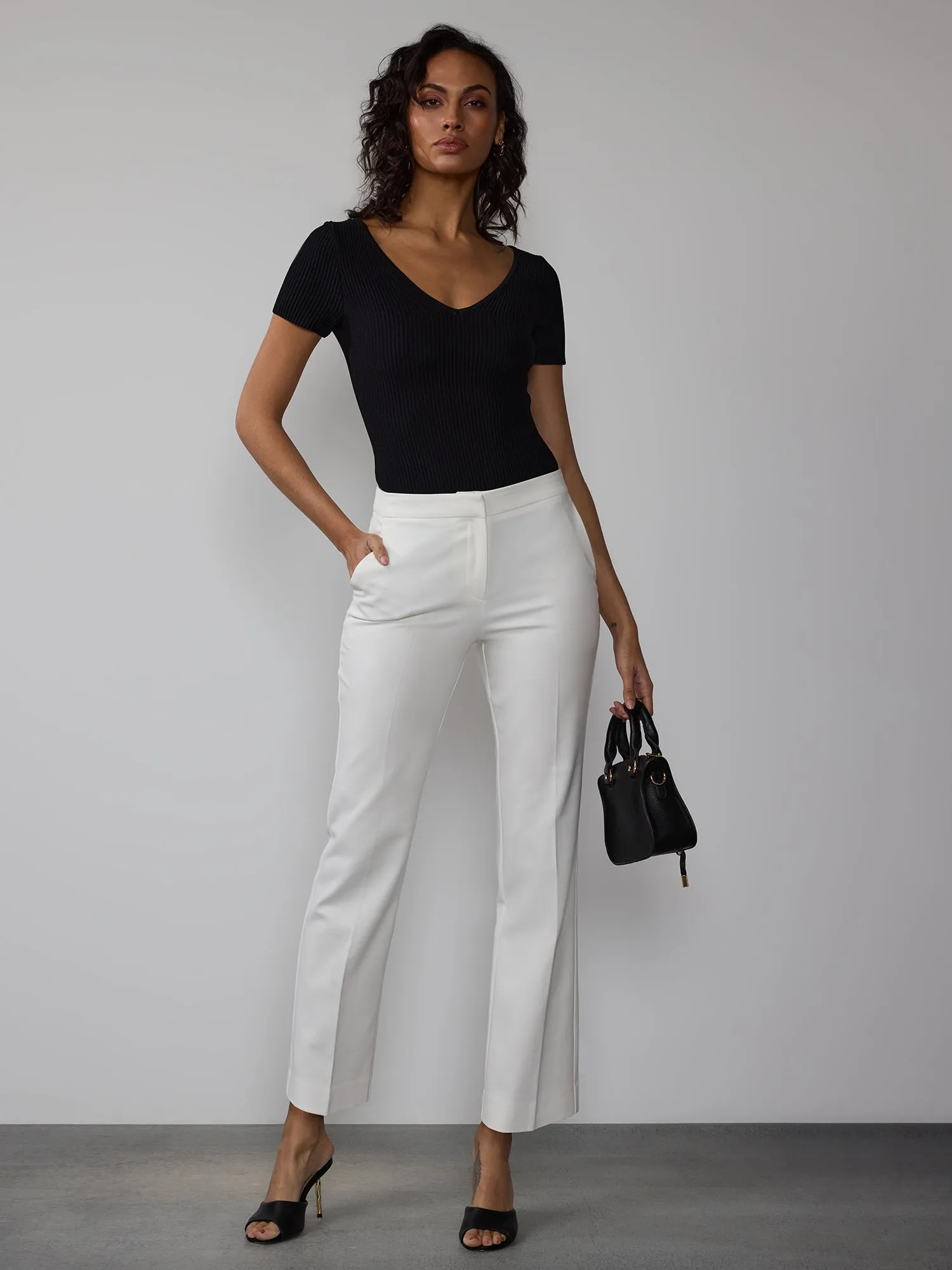 Essential High Rise Straight Leg Classic Suit Pant