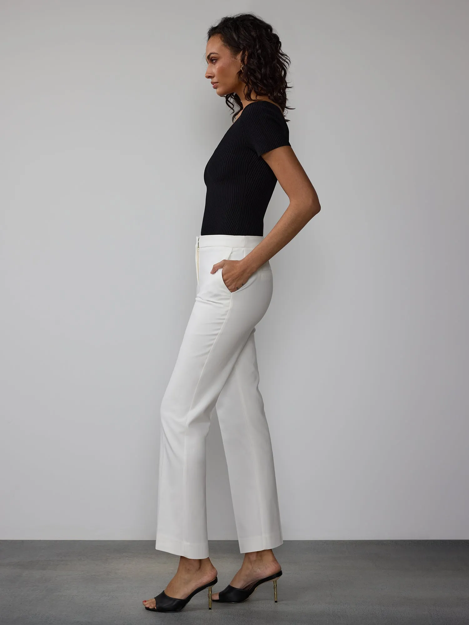 Essential High Rise Straight Leg Classic Suit Pant