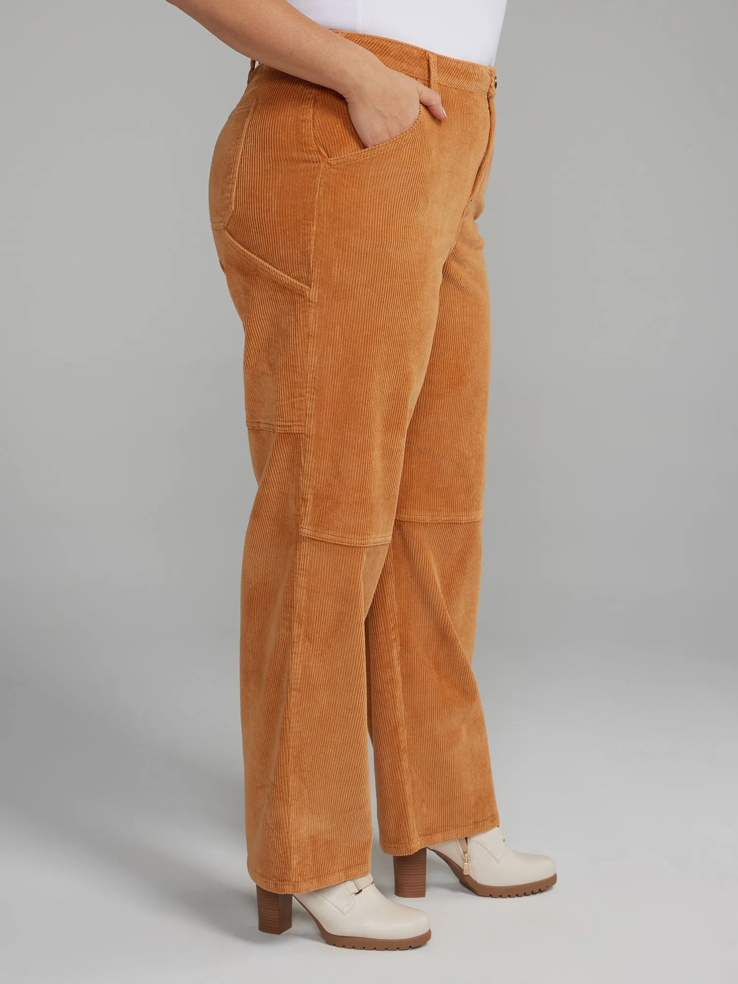 Fashion To Figure - Wide Leg Carpenter Style Corduroy Pants