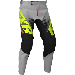 FXR Youth Clutch MX Offroad Pants Black/Grey Fade/Hi-Vis/Red