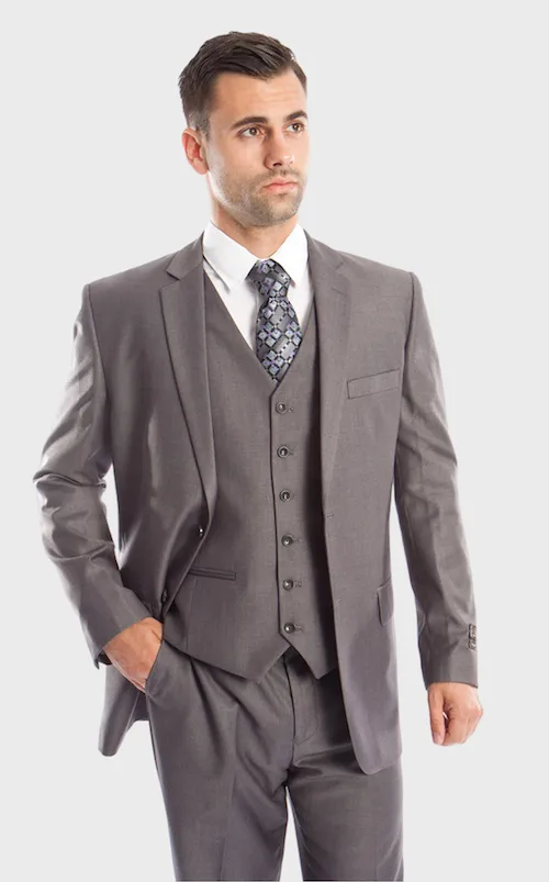 Grey Modern Fit 3-Piece Suit