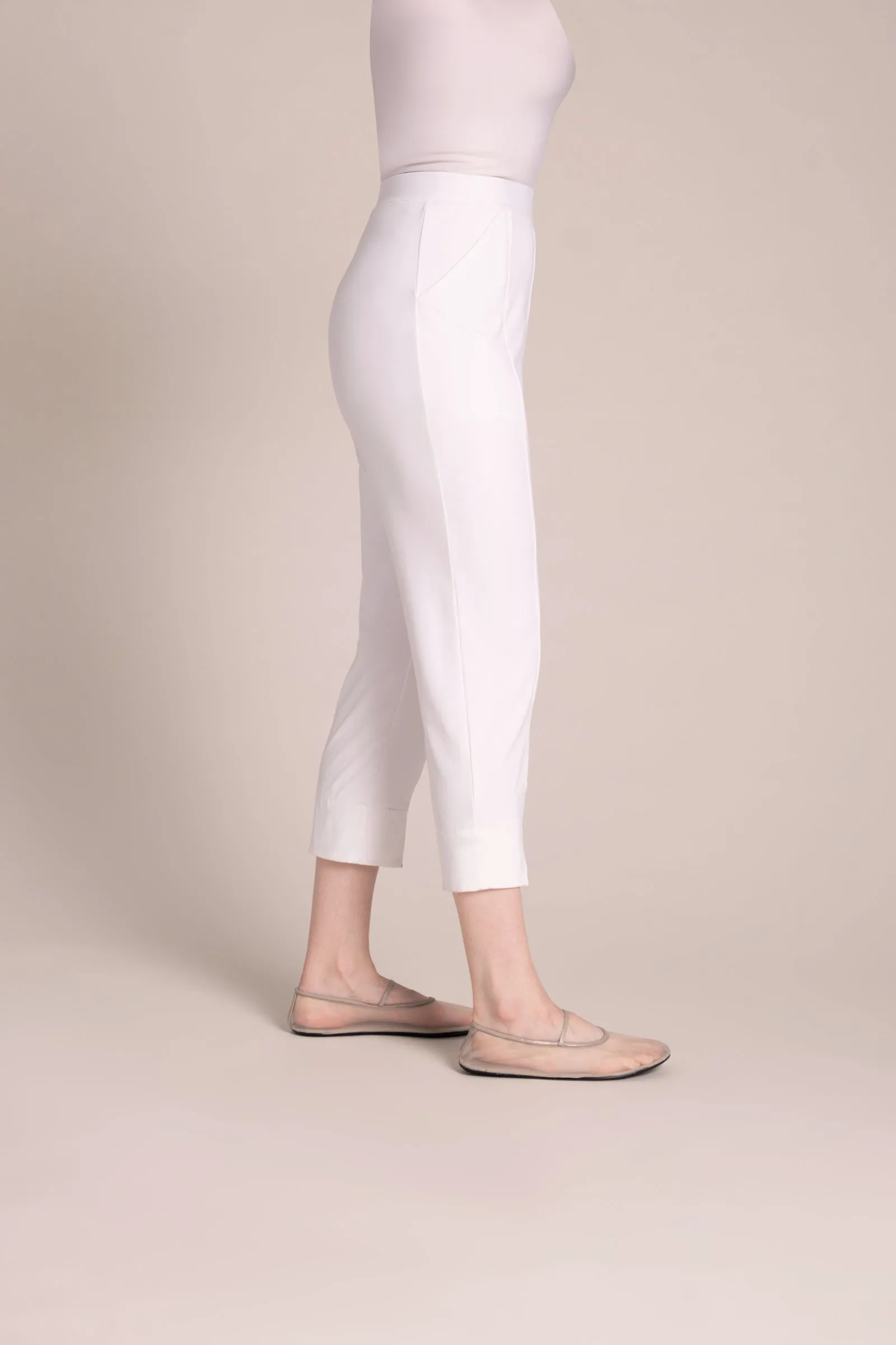 Hepburn Crop Pant | White