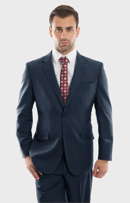 Indigo Blue Wool Twill Modern Fit Suit