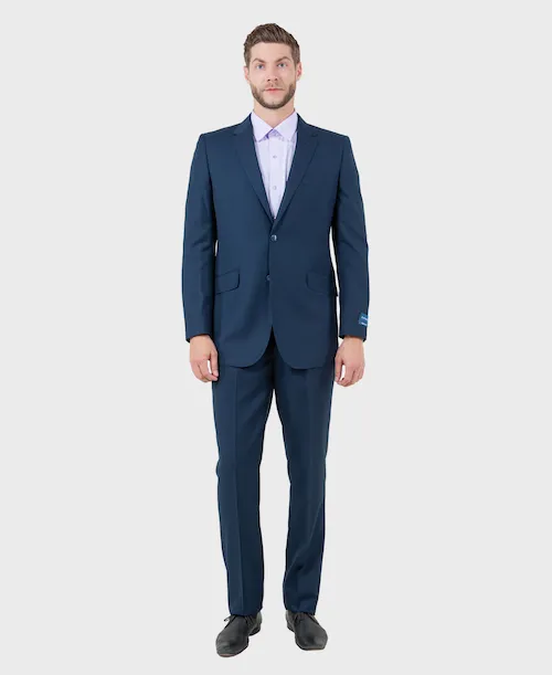 Indigo Blue Wool Twill Modern Fit Suit