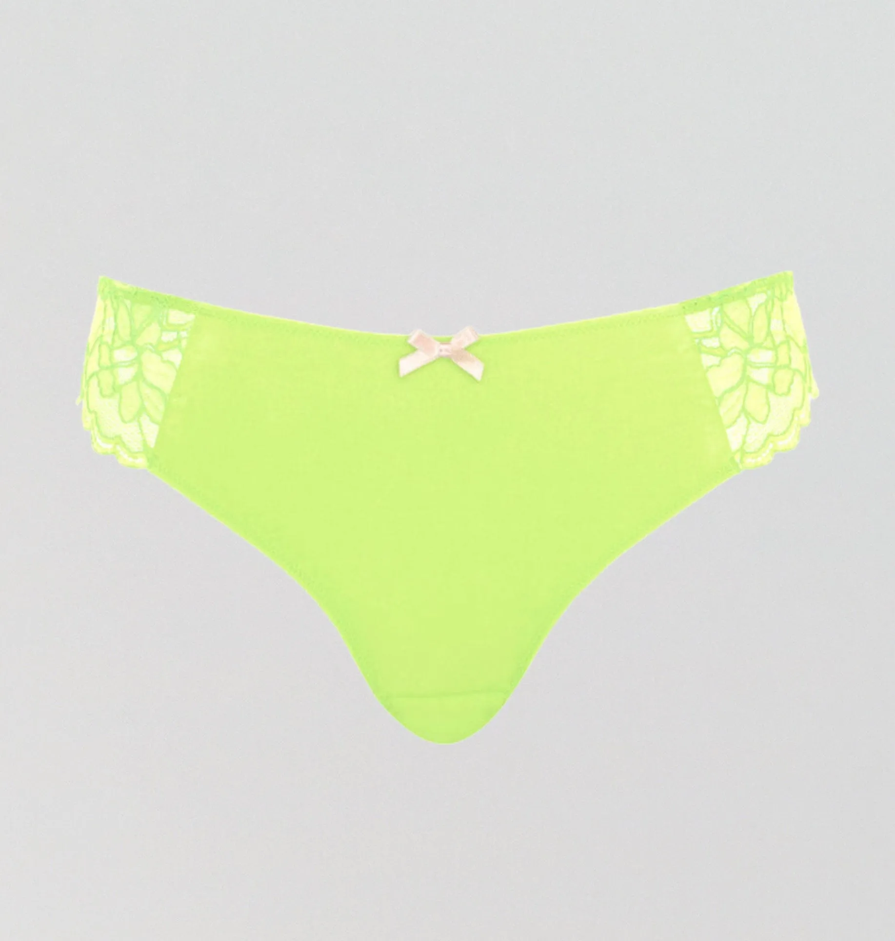 Lace & microfibre brazilian [Lime]