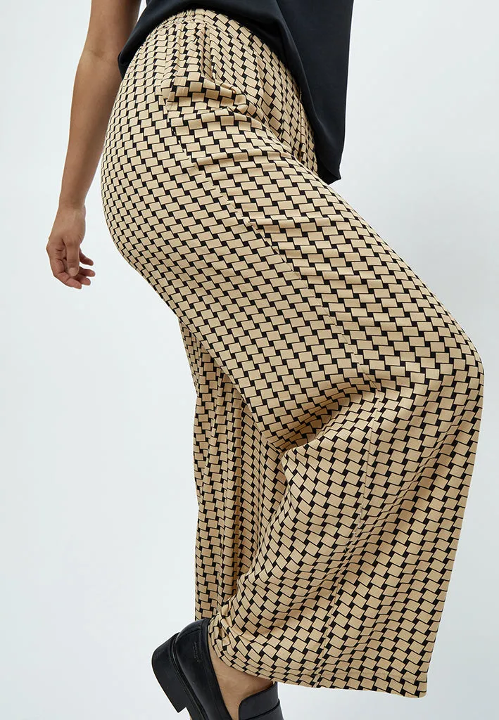 Lykke Wide Leg Pants - Warm Sand Print