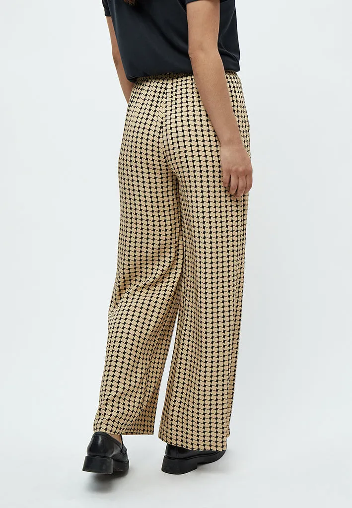 Lykke Wide Leg Pants - Warm Sand Print