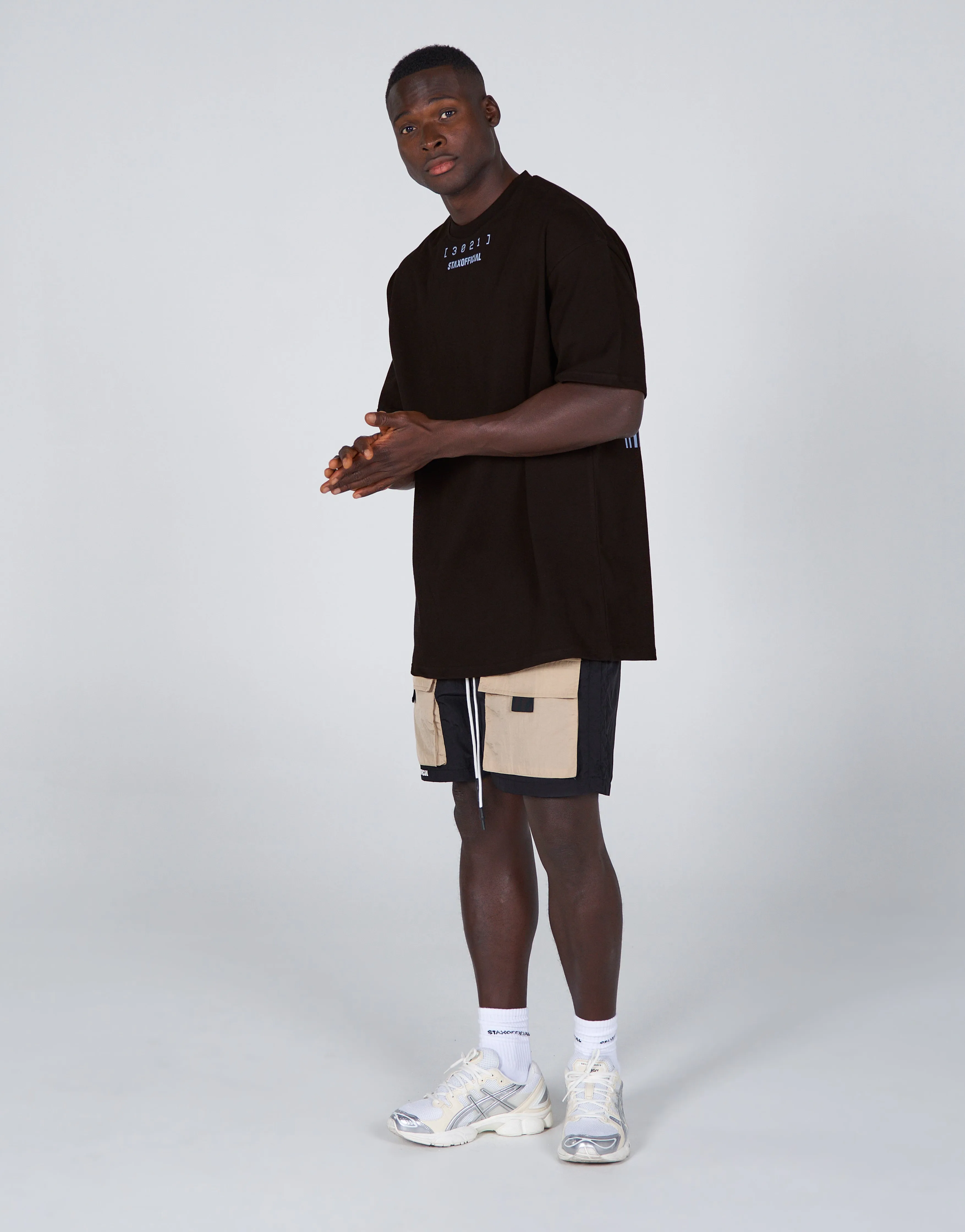 Mens Nylon Pocket Shorts - Beige