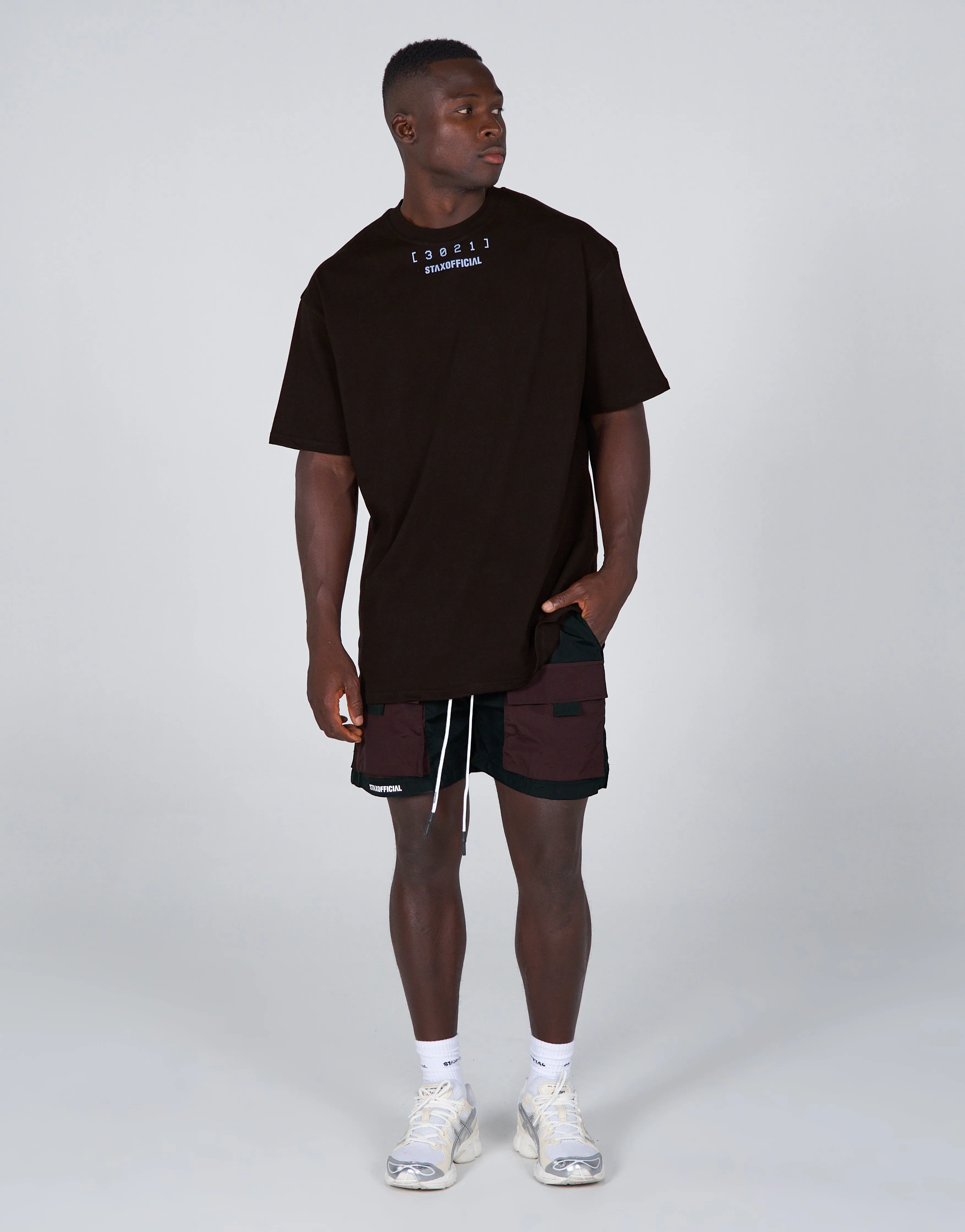 Mens Nylon Pocket Shorts - Umber