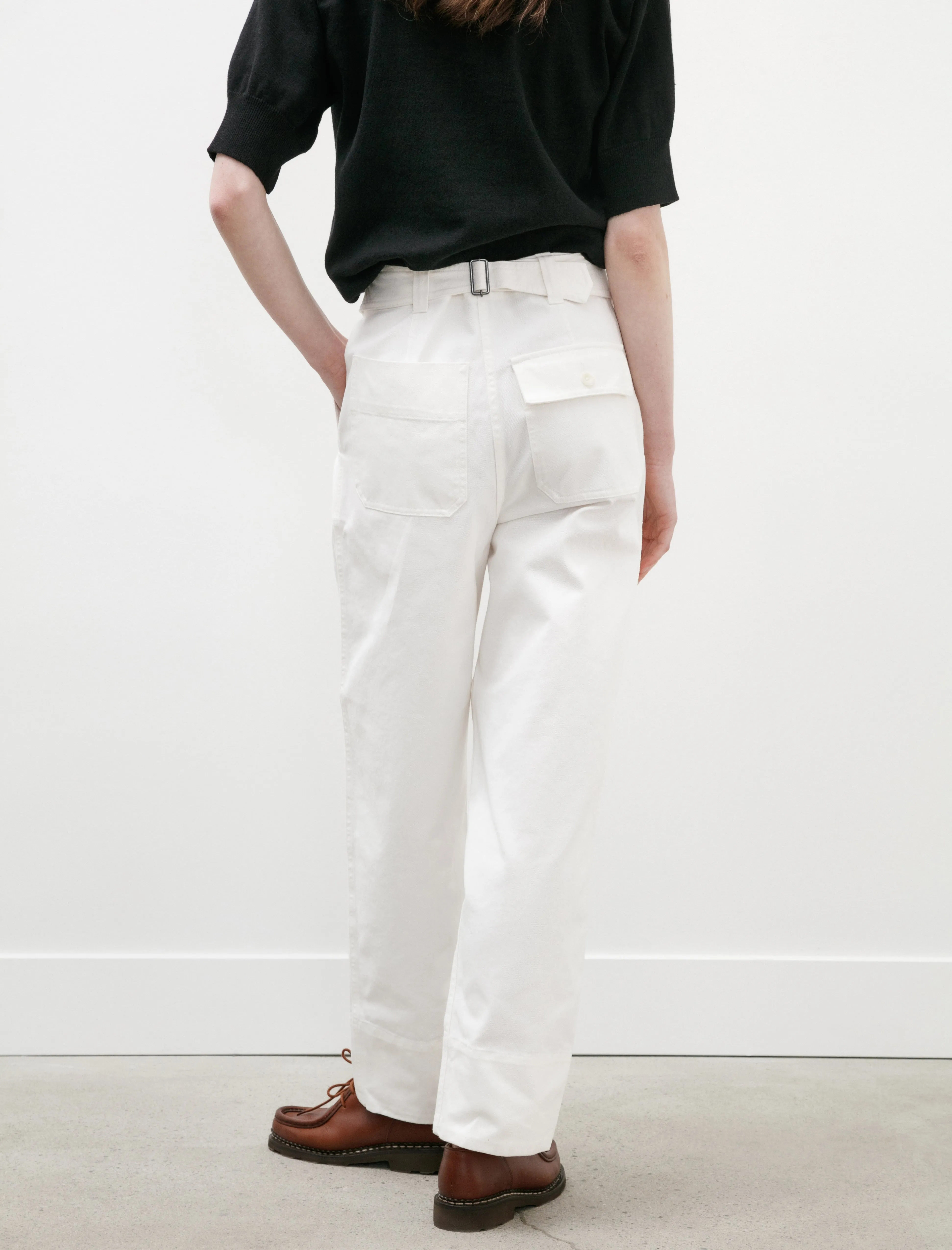 MHL Cinch Back Trousers Soft Twill Off White