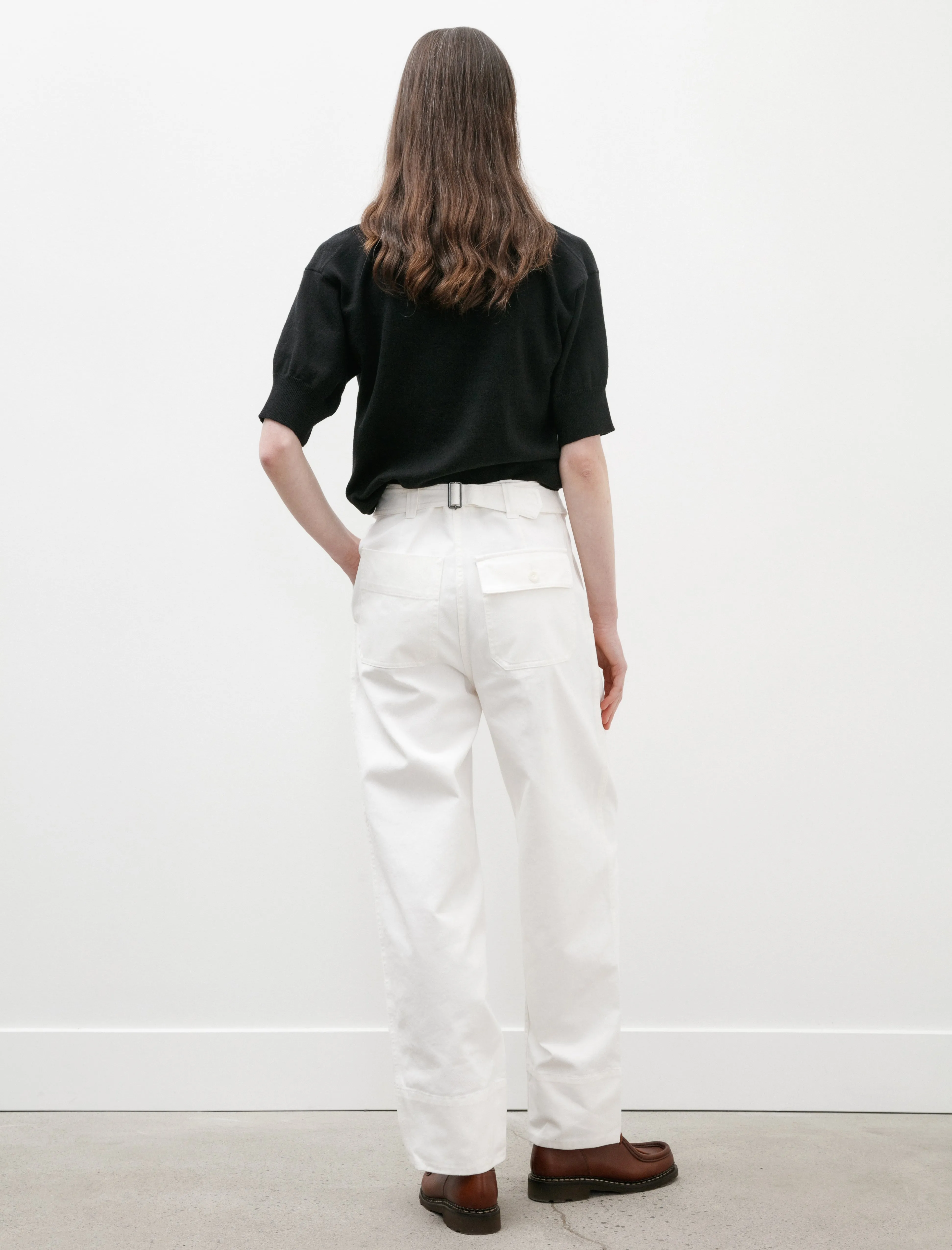 MHL Cinch Back Trousers Soft Twill Off White