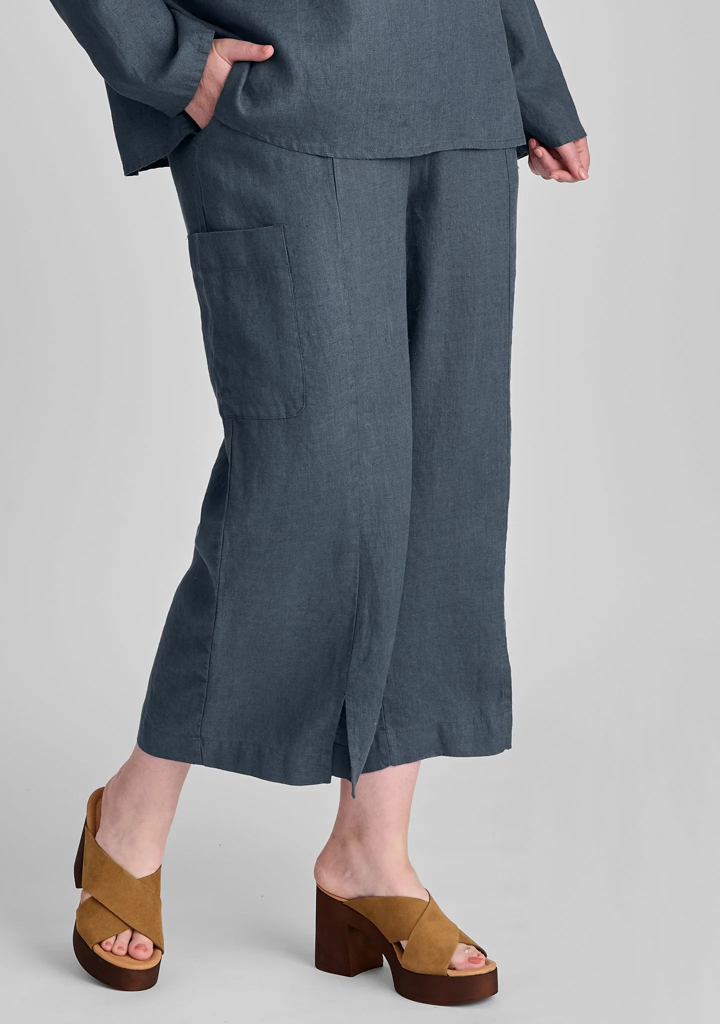 Modern Flood - Linen Pants With Elastic Waist