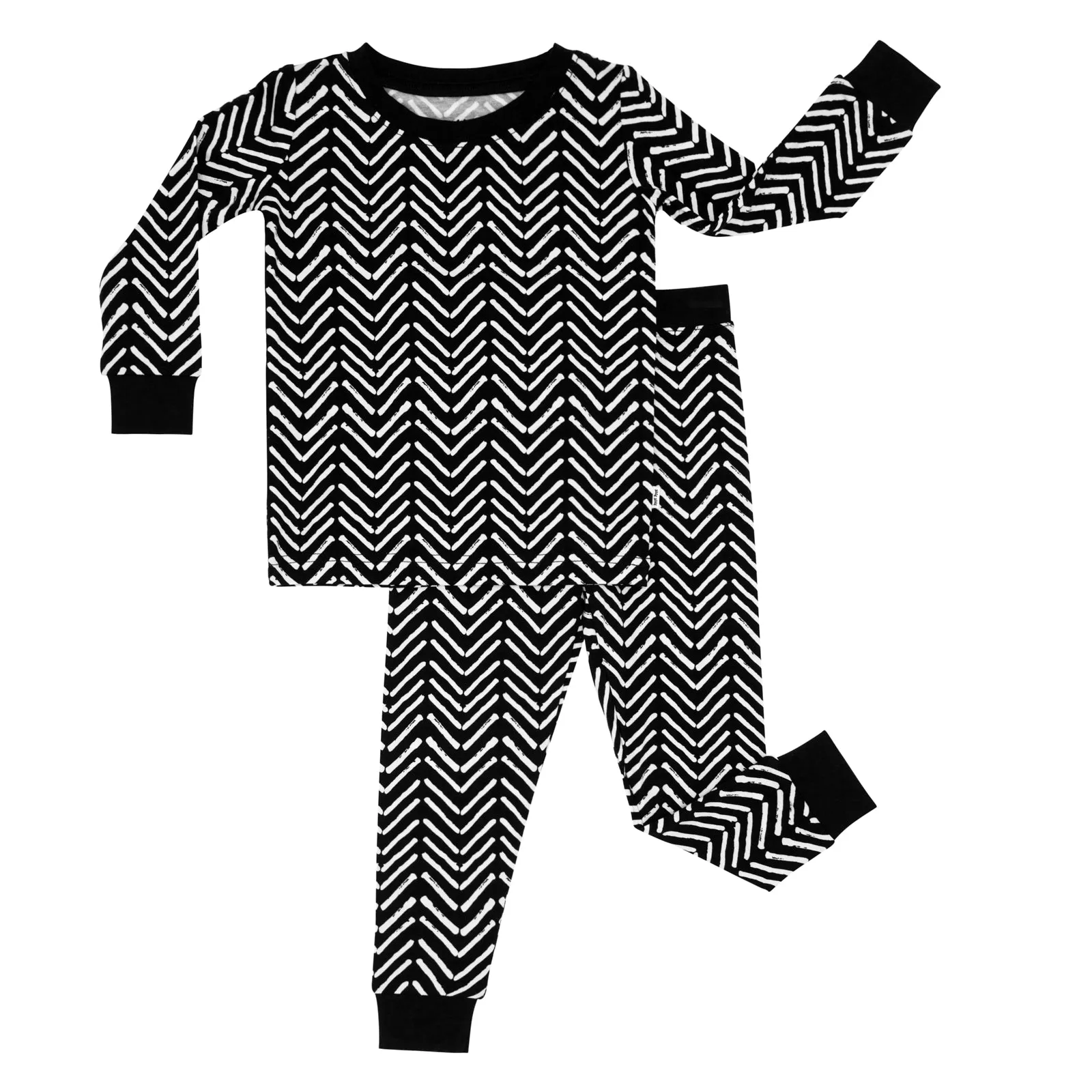 Monochrome Chevron Two-Piece Pajama Set