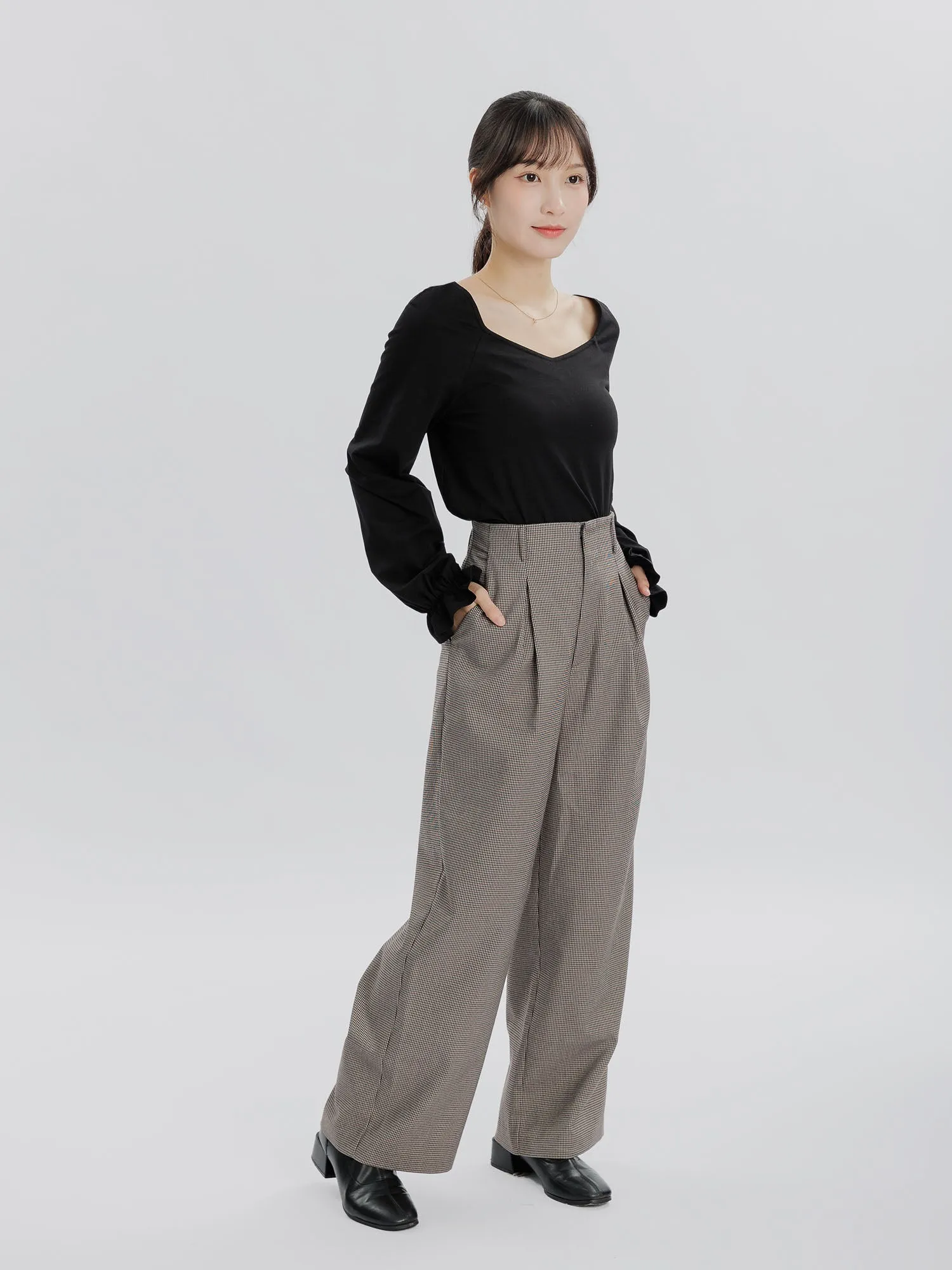 Muse High Waist Houndstooth Pants