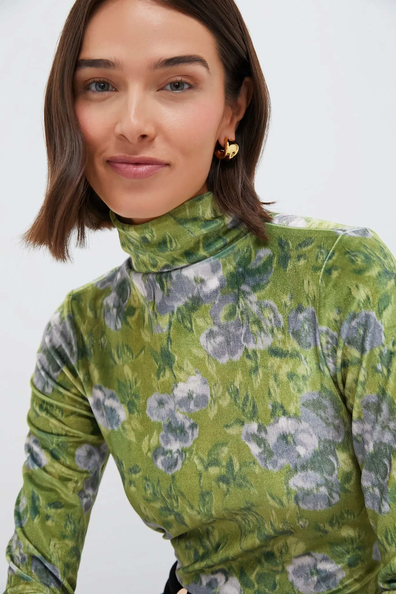 Muted Meadow Velvet Turtleneck