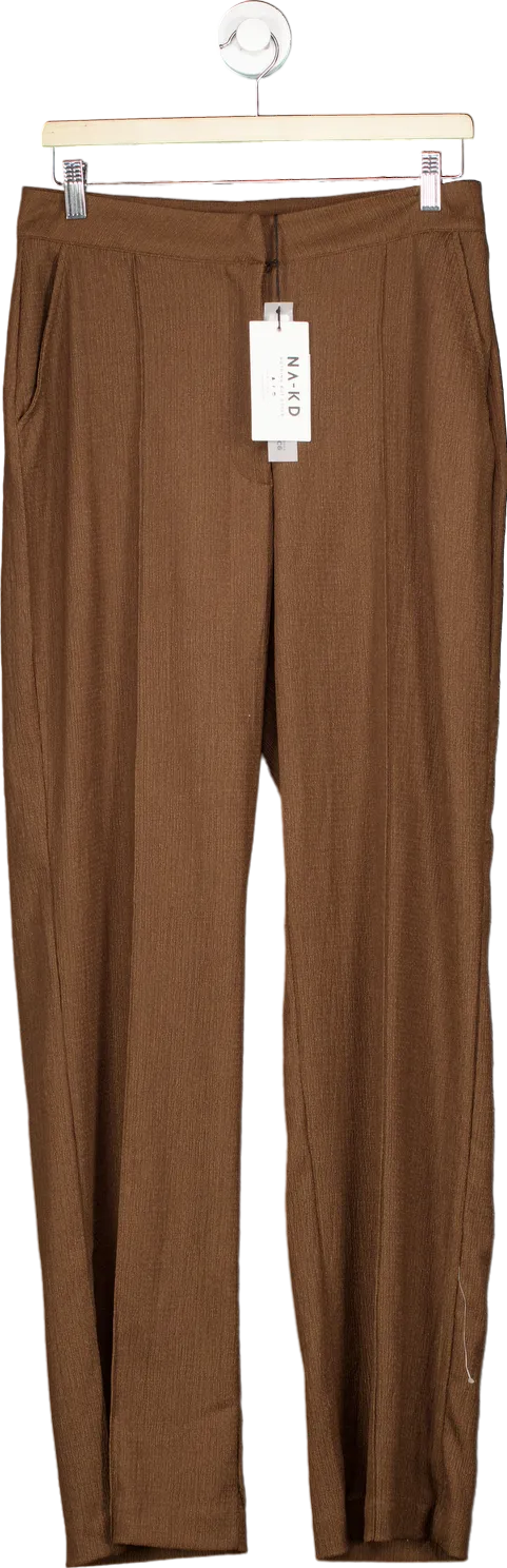 NA-KD Brown Recycled Structured Seamline Suit Pants EU 40 UK 12