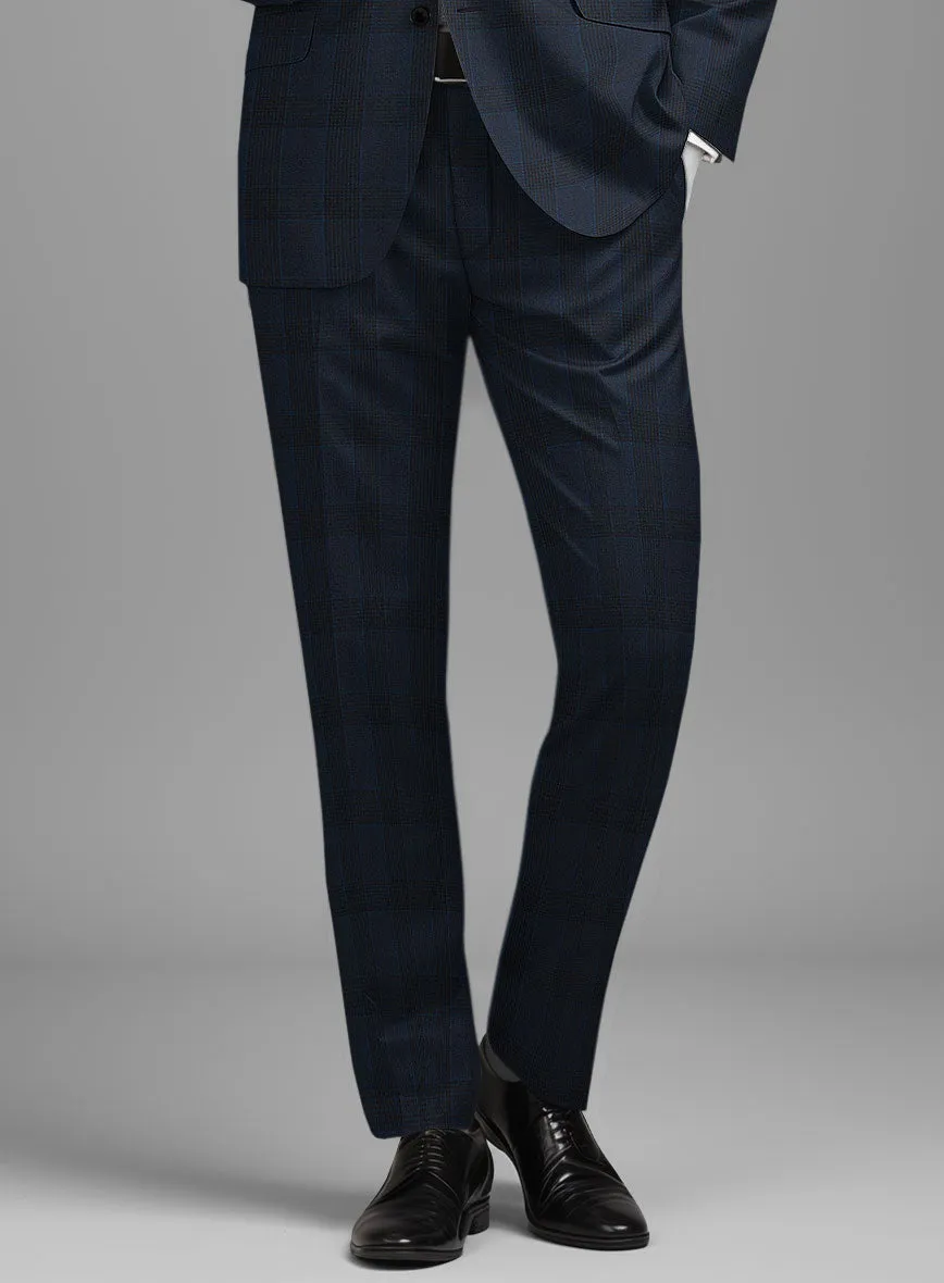 Napolean Devon Check Blue Wool Pants