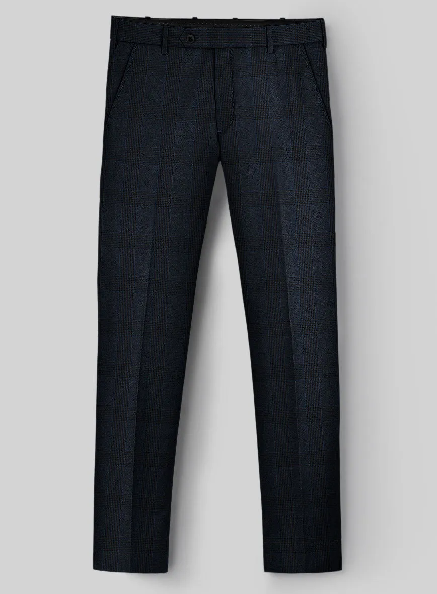 Napolean Devon Check Blue Wool Pants