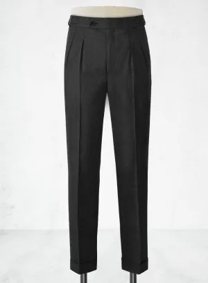 Napolean English Dark Charcoal Wool Highland Trousers