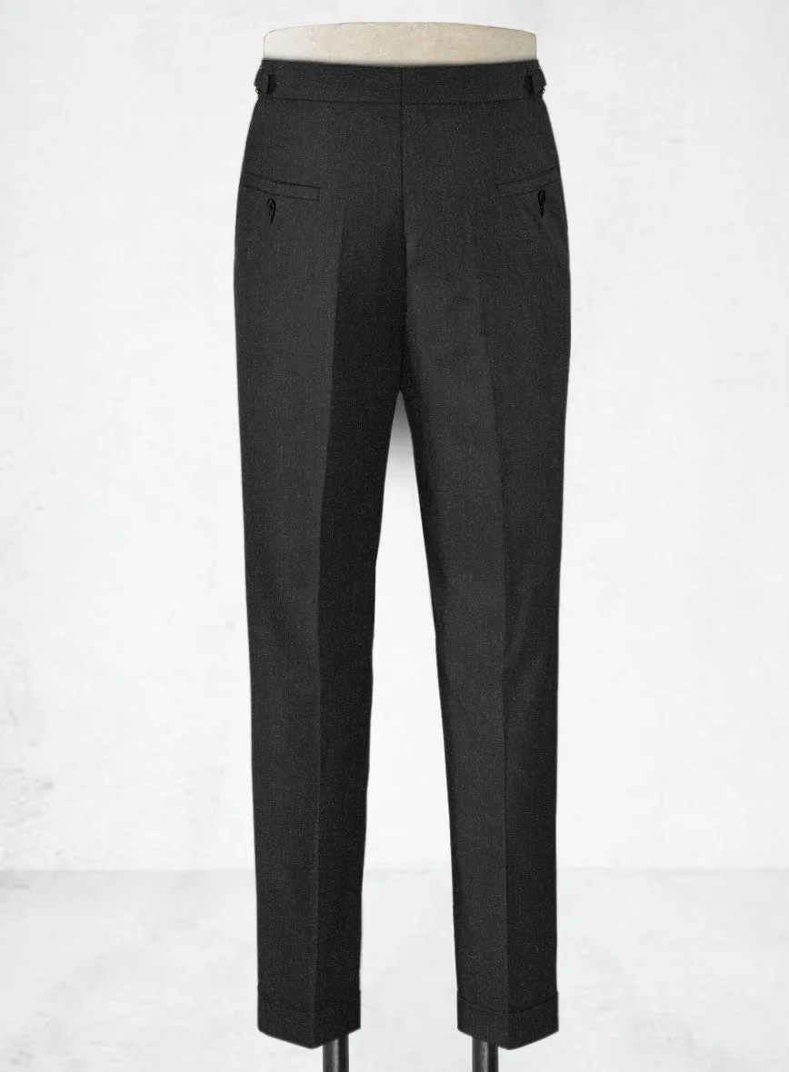 Napolean English Dark Charcoal Wool Highland Trousers