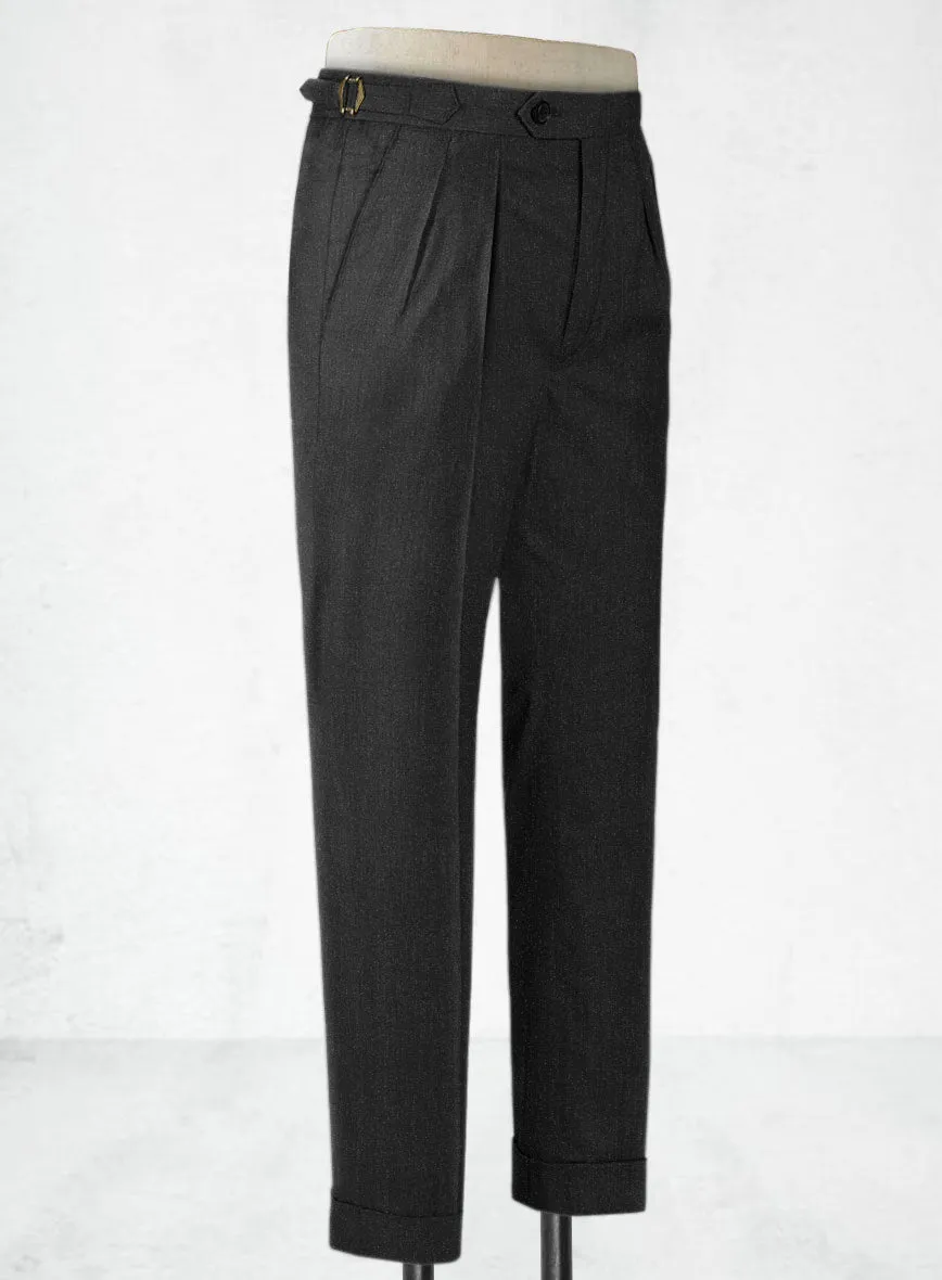 Napolean English Dark Charcoal Wool Highland Trousers