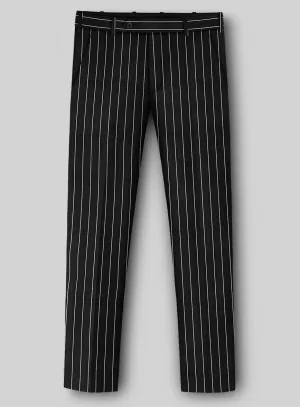 Napolean Zumel Stripe Black Wool Pants