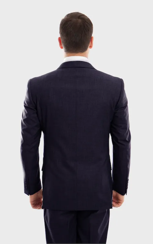 Navy Wool Modern Fit 3 Piece Suit