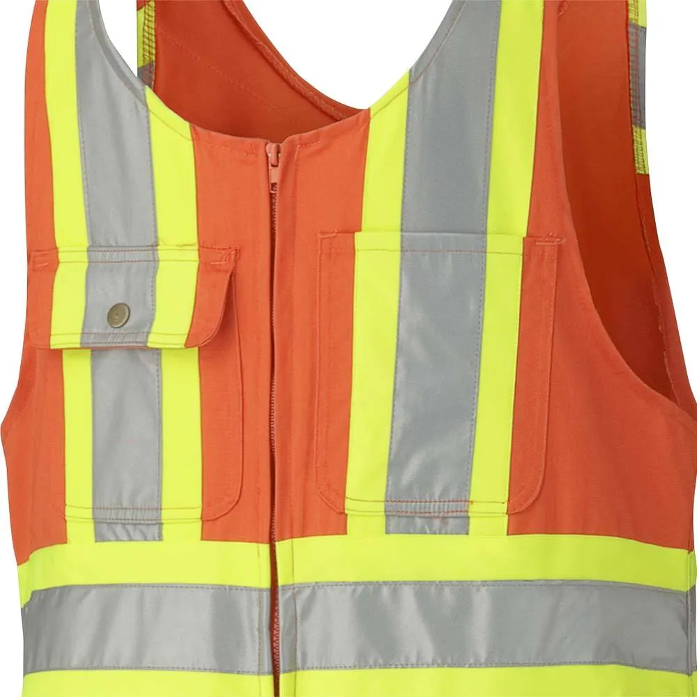 Overalls - Pioneer Hi-Viz Orange Polyester/Cotton 7oz Safety Overall with Leg Zippers 6617Z / 6617ZT