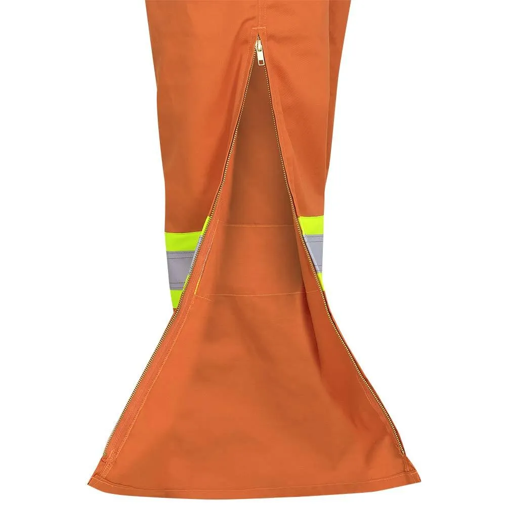 Overalls - Pioneer Hi-Viz Orange Polyester/Cotton 7oz Safety Overall with Leg Zippers 6617Z / 6617ZT