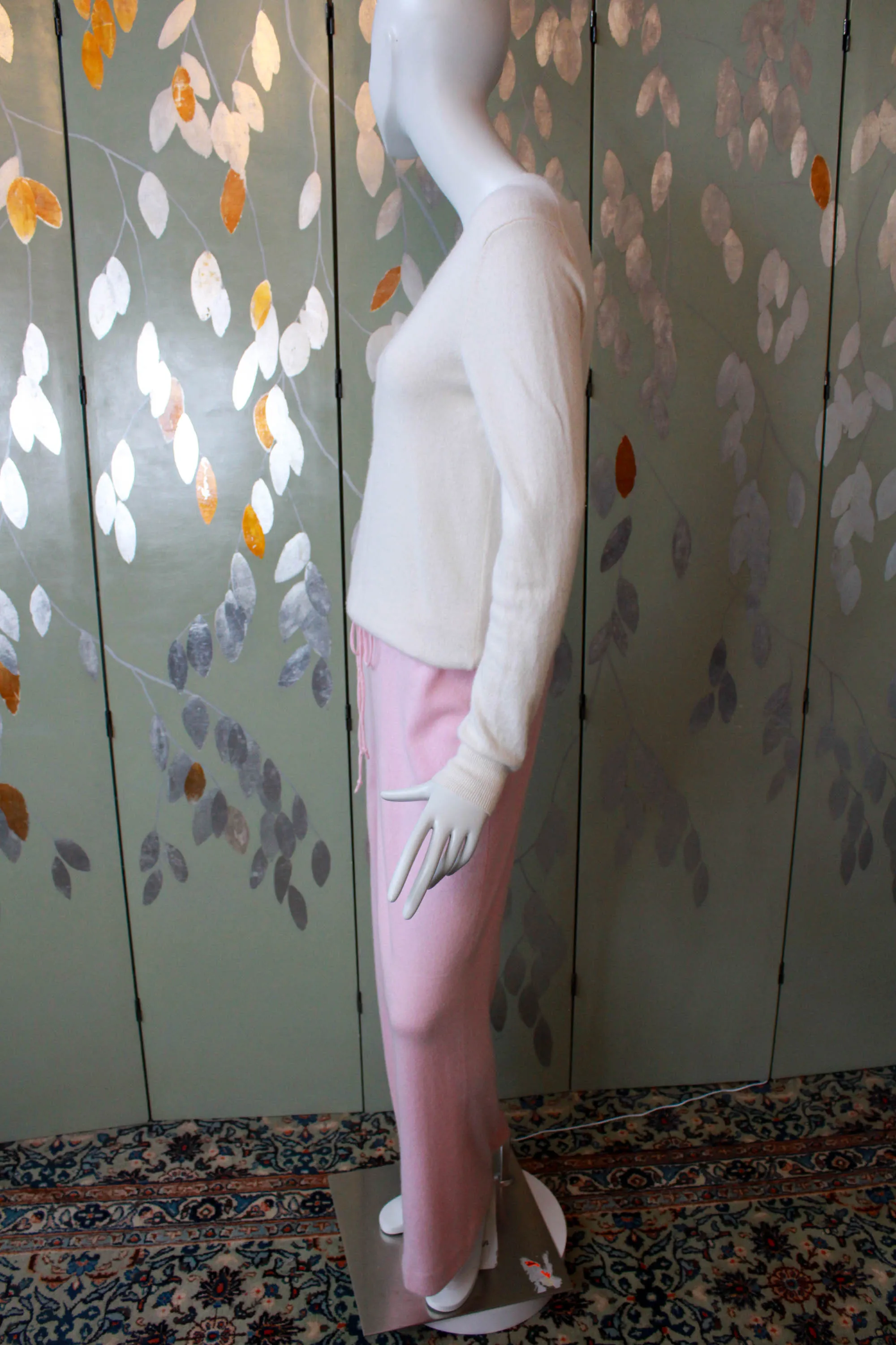 Pale Pink Cashmere Pants, XL