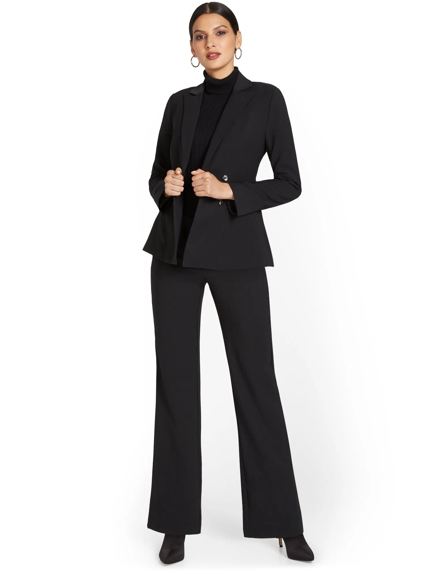 Petite High-Waisted Wide-Leg Pant - Premium Stretch